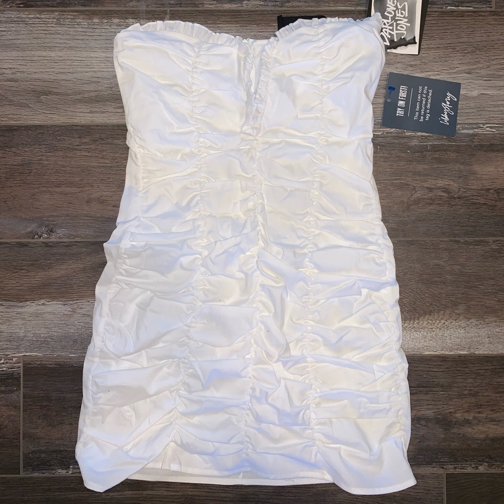 White fitted mini dress
